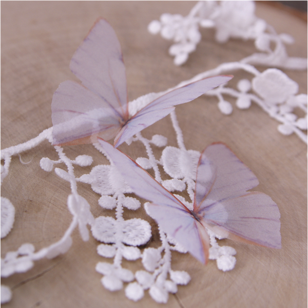 Шифоновая бабочка 5 см. Цвет нежный сиреневый (722)