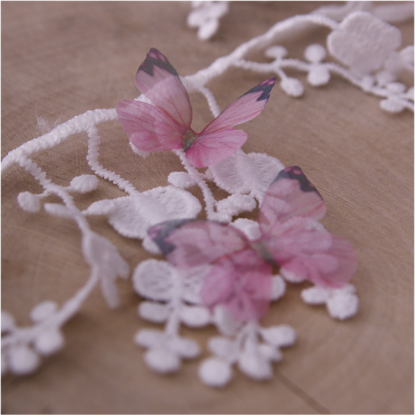 Шифоновая бабочка 3 см. Цвет розовый (723)