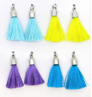 Набор подвесок-кисточек из ниточек Рукоделие, голубой, жёлтый, сиреневый