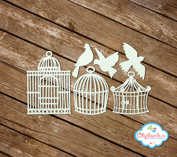 Чипборд Chipboards "Клетки винтажные 3 штуки"
