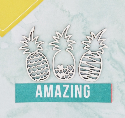 Чипборд WoodCraft "Три ананаса"