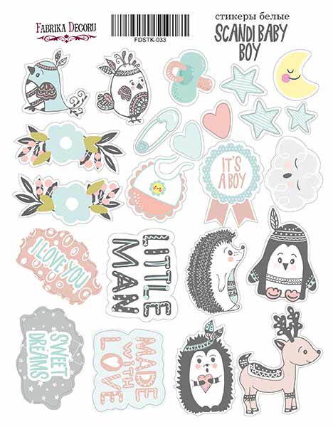 Наклейки бумажные Фабрика Декору "Scandi Baby Boy"