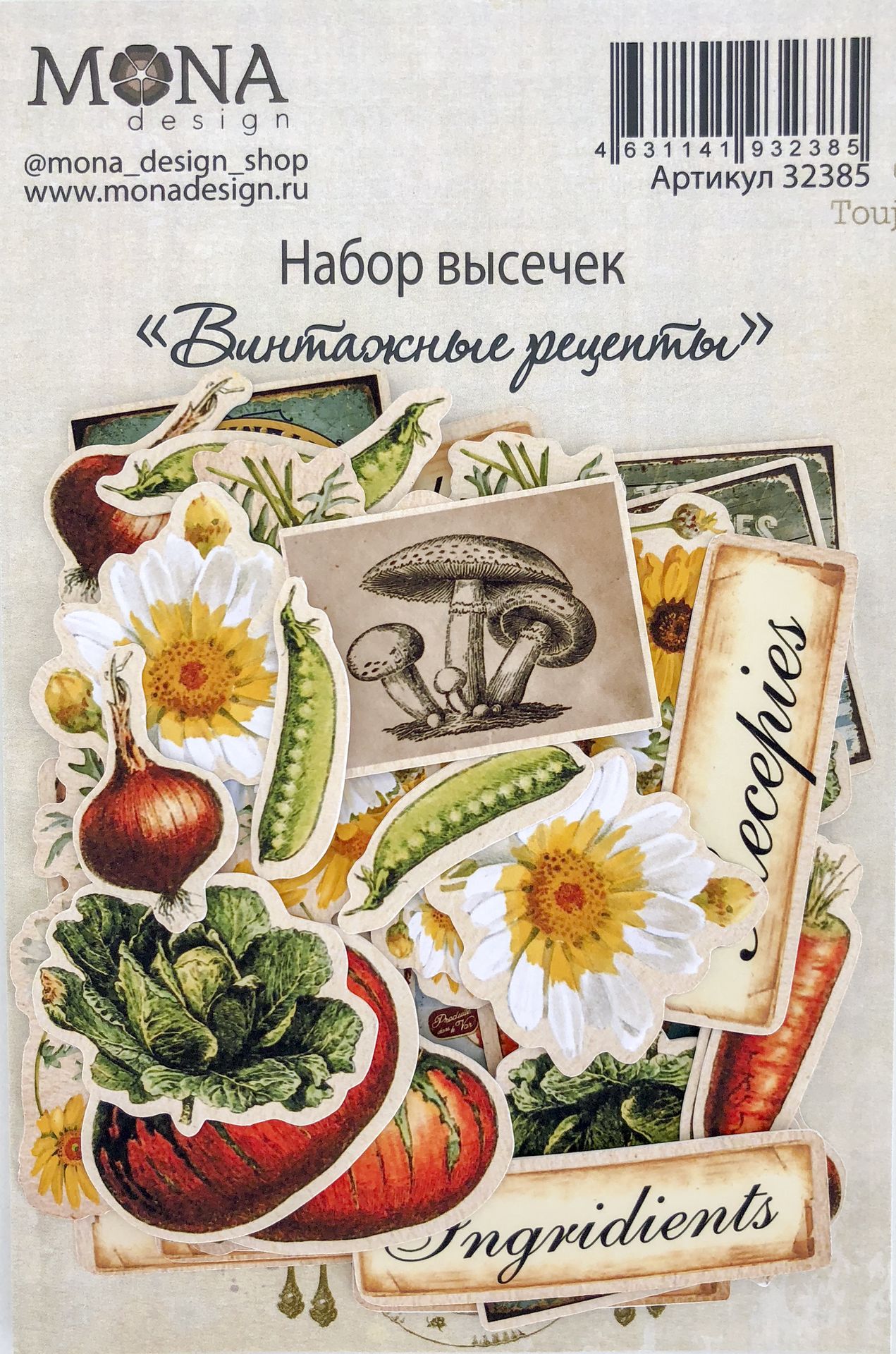 Набор вырубки из картона MONAdesign "Винтажные рецепты"