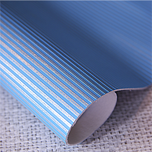 Искусственная кожа 30 х 35 см "Полоска", голубой с серебром