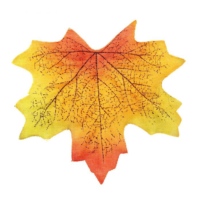 Листик клёна тканевый, цвет жёлто-оранжевый