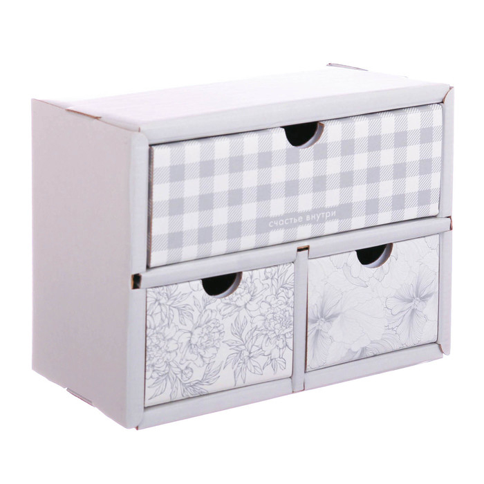 Мини-комод картонный складной «Счастье внутри»