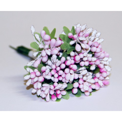 Декоративный букетик из тычинок РОЗОВЫЙ С БЕЖЕВЫМ. Рукоделие.