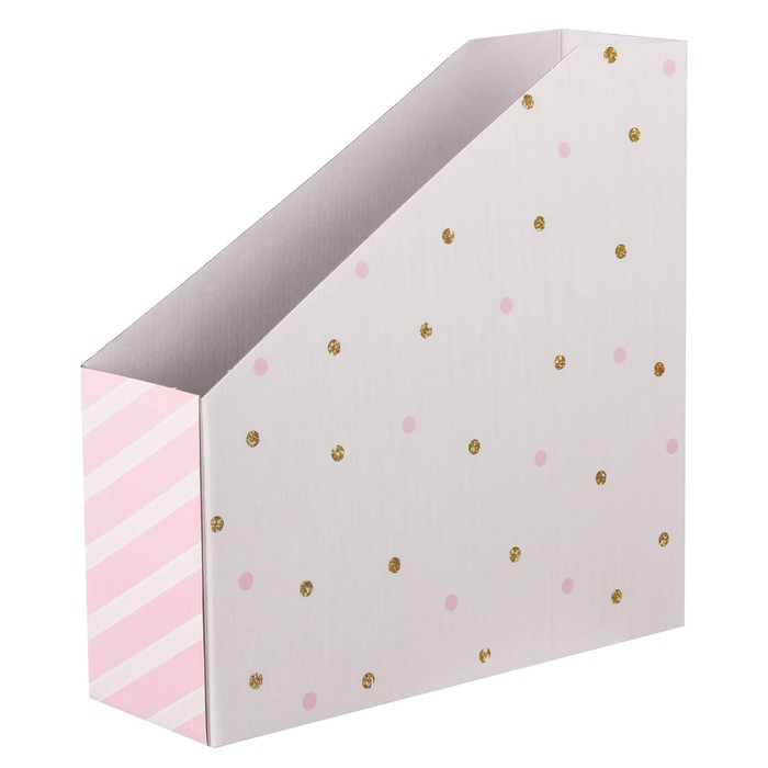 Картонный органайзер для хранения скрапбумаги «В горошек»