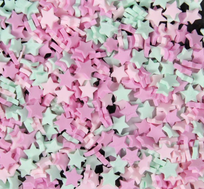 Набор мини-звёздочек 10 грамм, розово-мятные