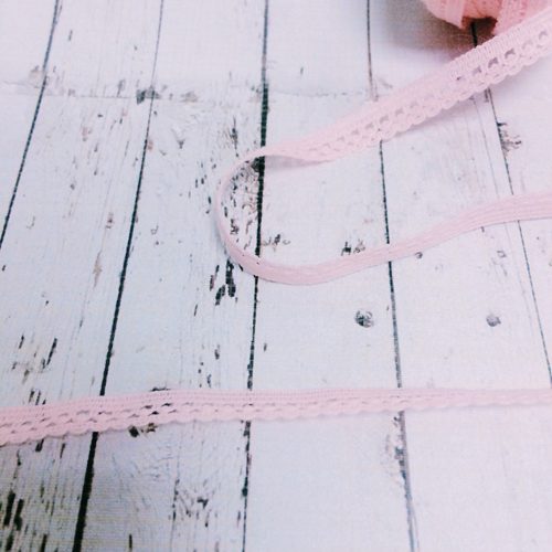 Кружево хлопковое 9 мм, цвет бледно-розовый (№10)