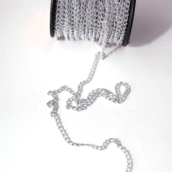Цепочка металлическая декоративная, цвет серебряный