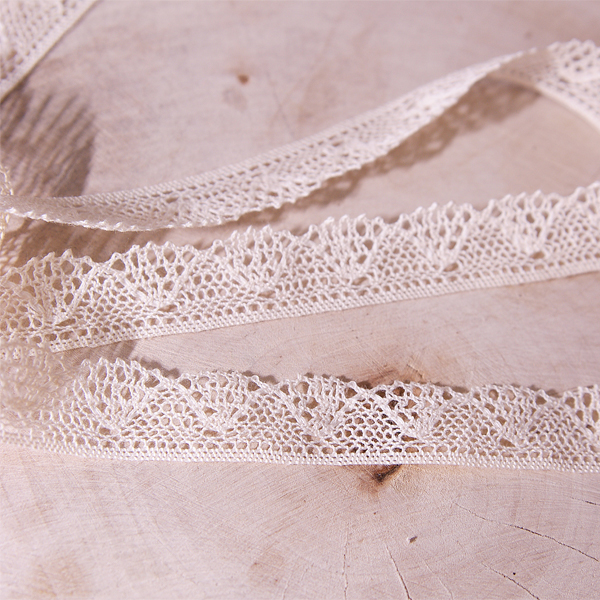 Кружево хлопковое тонкое 13 мм Gamma, цвет кремовый (605251)