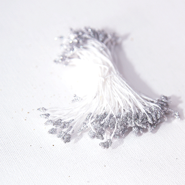 Тычинки с блёстками Florico, цвет серебряный