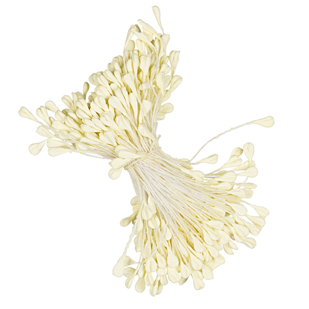 Тычинки Florico матовые с тиснением, цвет пастельный жёлтый