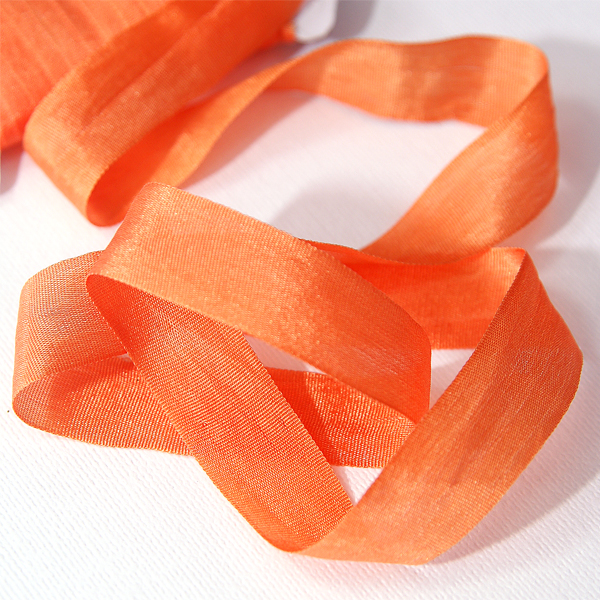 Лента шёлковая 13 мм. Цвет рыжий