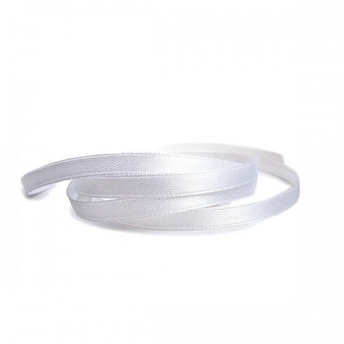 Лента атласная 6 мм, цвет белый