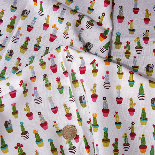 Ткань лоскутная 50 х 55 см "4512/18", кактусы