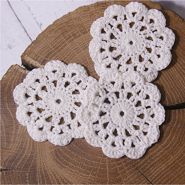 Салфеточка вязаная 4,5 см "Чайная", цвет слоновая кость