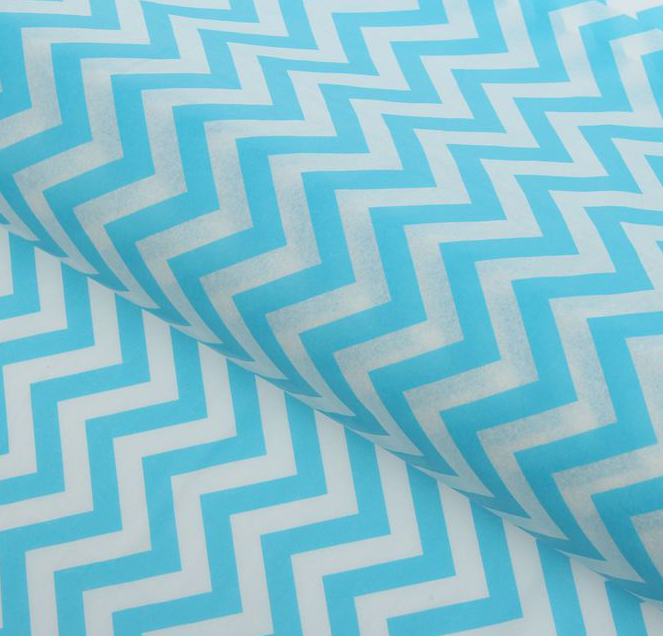 Бумага тишью "Голубой шеврон", 50 х 66 см