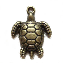 Подвеска металлическая "Черепашка". Цвет античный бронзовый.