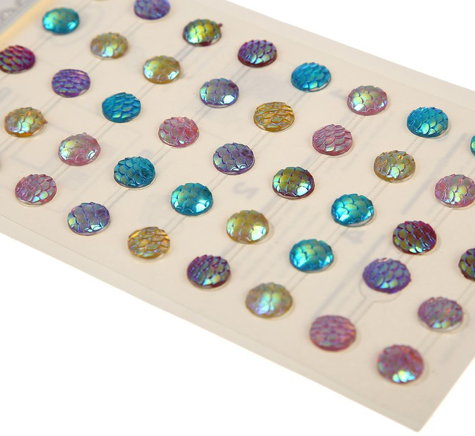 Набор страз "Хвост русалки", круглая форма