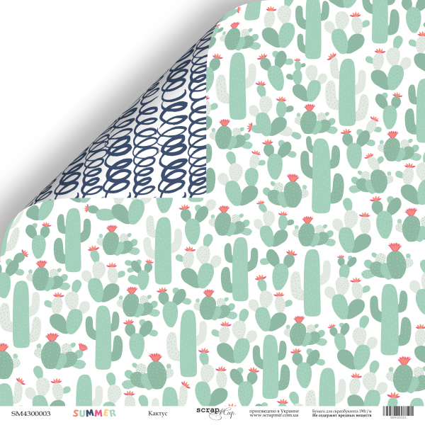Бумага Scrapмир "Summer", Кактус (SM384)