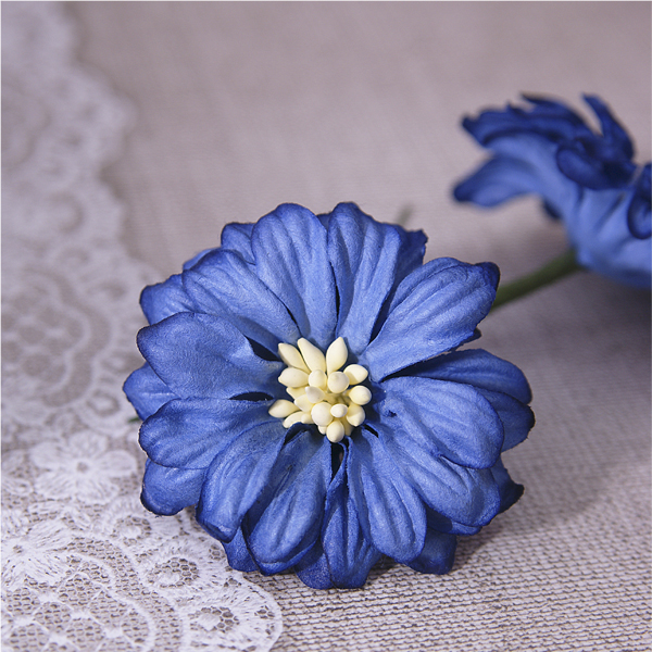 Цветок герберы 5 см, цвет васильковый