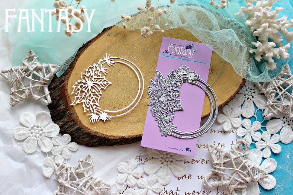 Ножи для вырубки Fantasy "Рамка с пуансеттией"