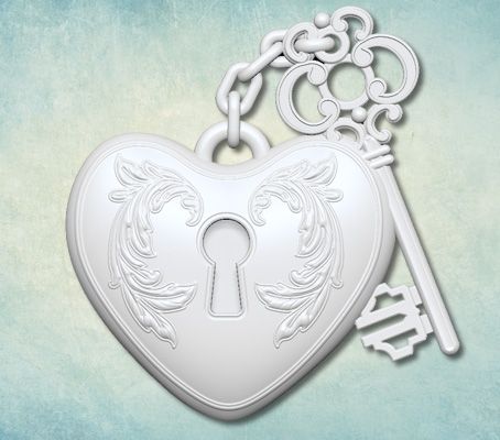 Молд Просвет "Сердце с ключиком"