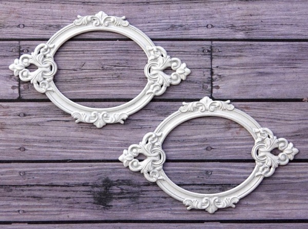 Металлические рамки Просвет, Барокко овальная , 2 шт, цвет Белый