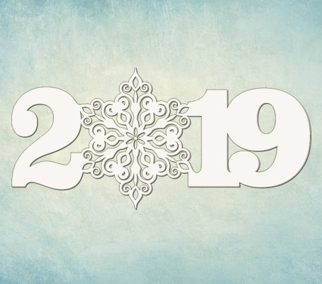 Чипборд ПроСвет "2019 со снежинкой"