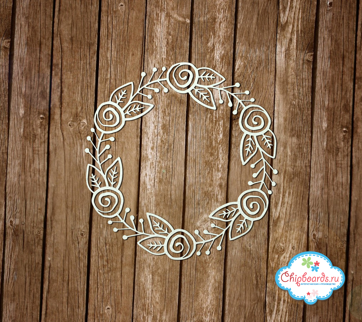 Чипборд Chipboards "Венок " Розочки""