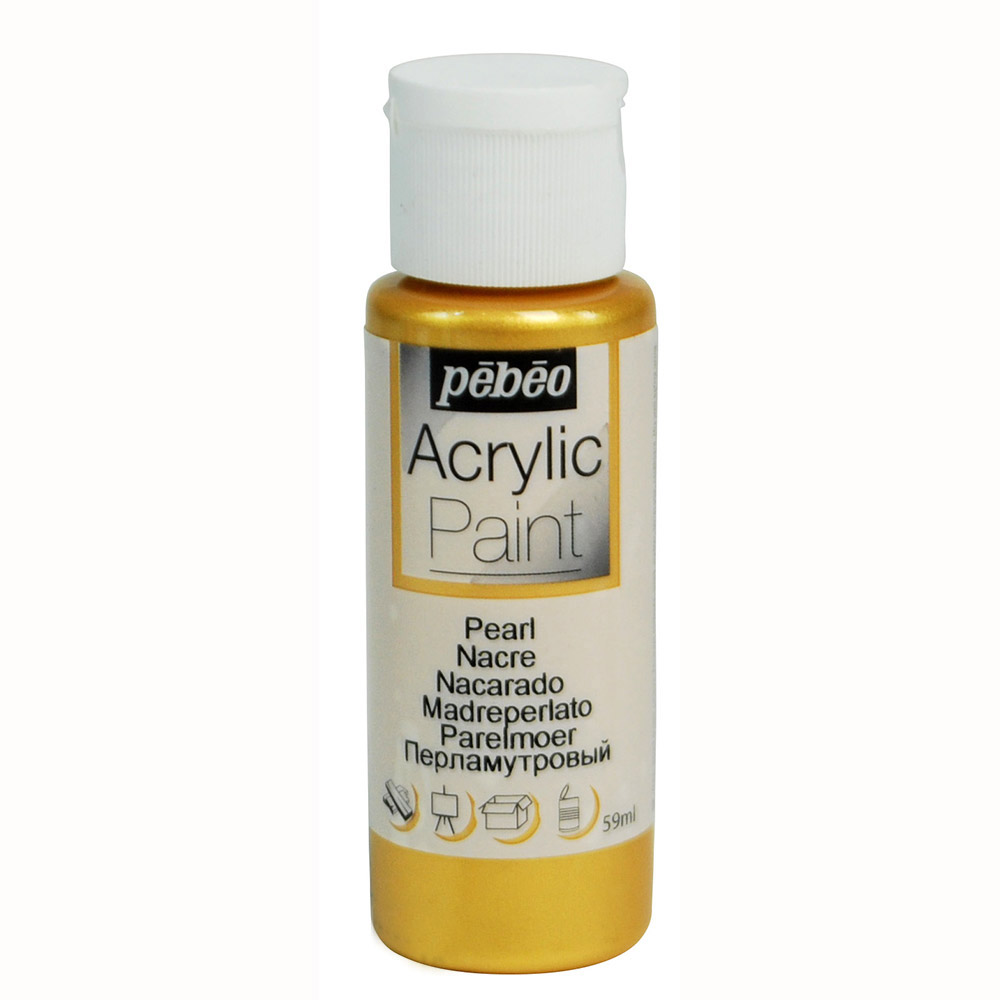Краска акриловая Pebeo, цвет золотой перламутр