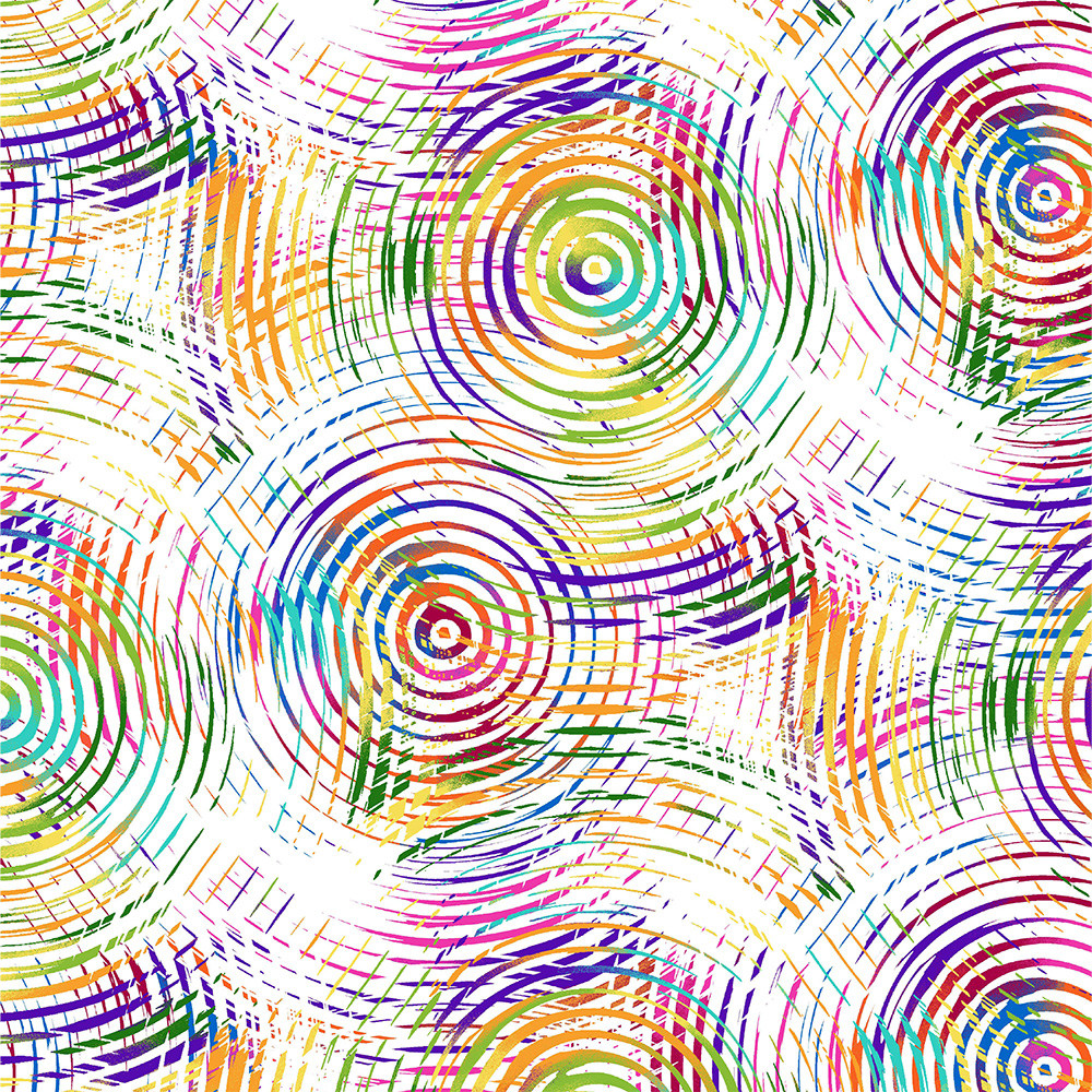 Ткань лоскутная 50 х 55 см "4703", радужные круги