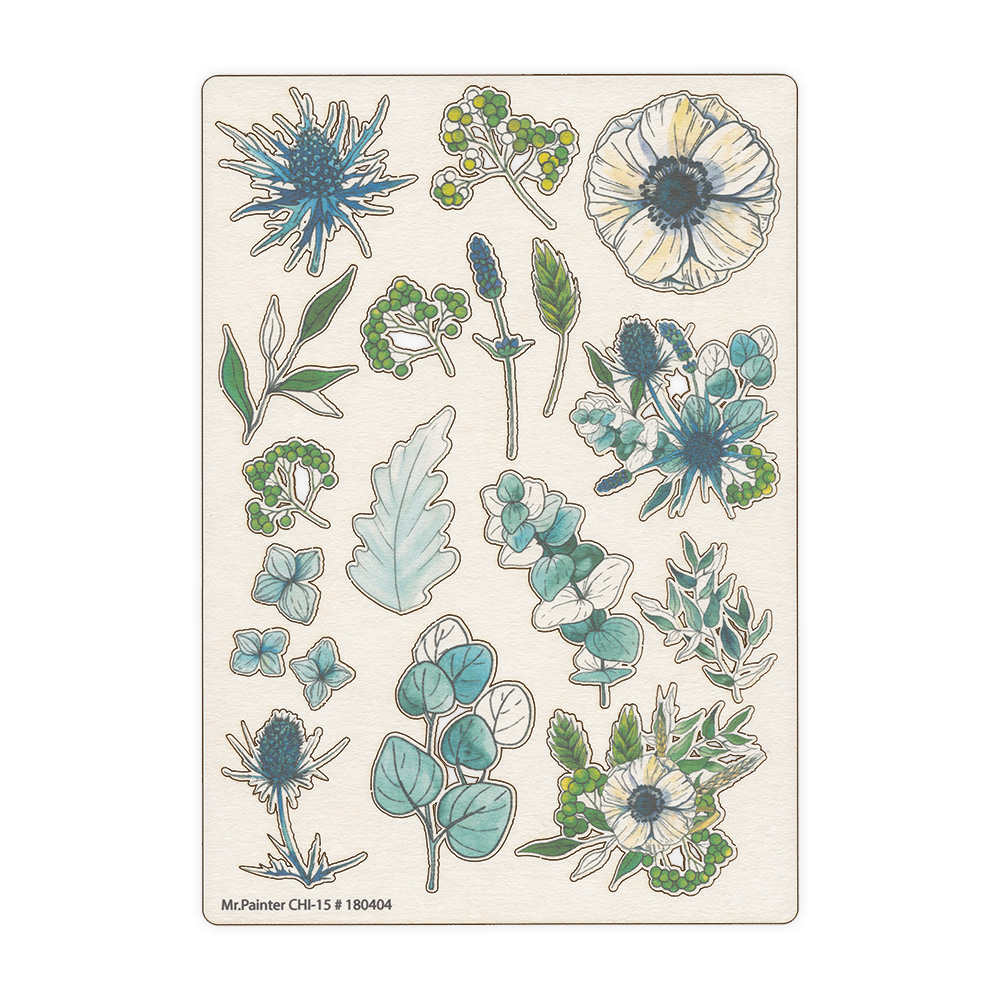 Чипборд цветной MrPainter "Цветочный атлас. Анемоны"