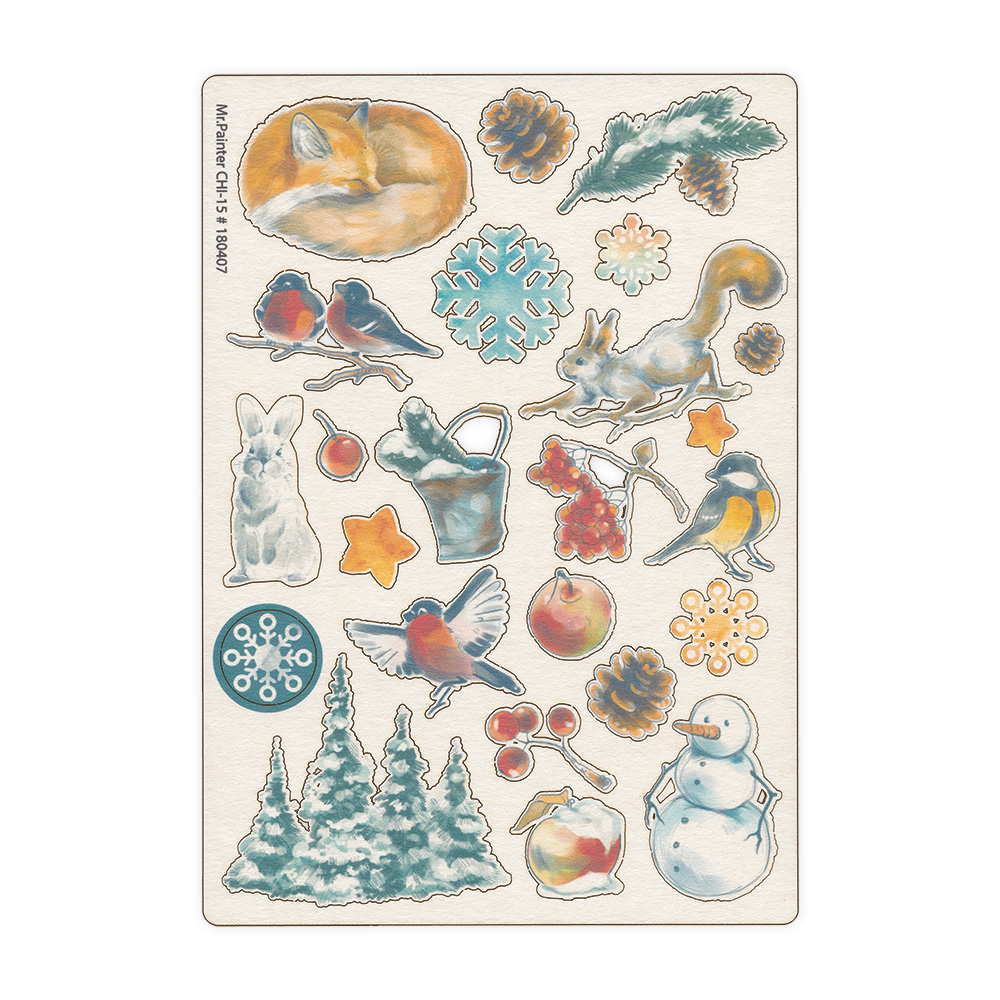 Чипборд цветной MrPainter "Снежный лес"