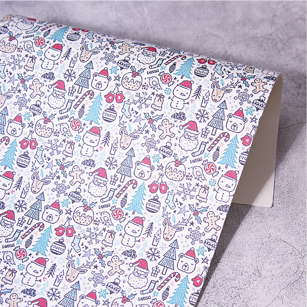 Кожзам 33 х 20 см "Снеговички и олени"