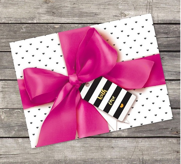 Открытка «С любовью», бантик