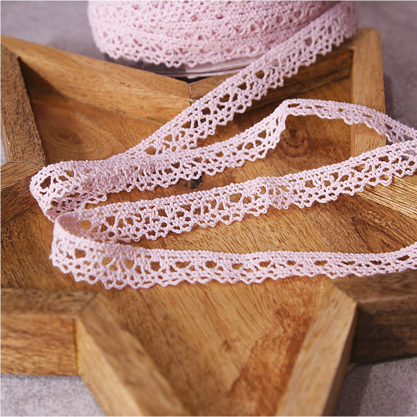 Кружево вязаное 12 мм, цвет нежный розовый (135059)