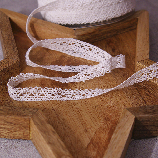 Кружево вязаное 12 мм, цвет белый (144057)