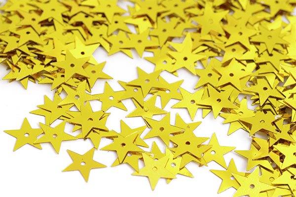 Пайетки "Звёздочки", цвет золотой, 50 грамм
