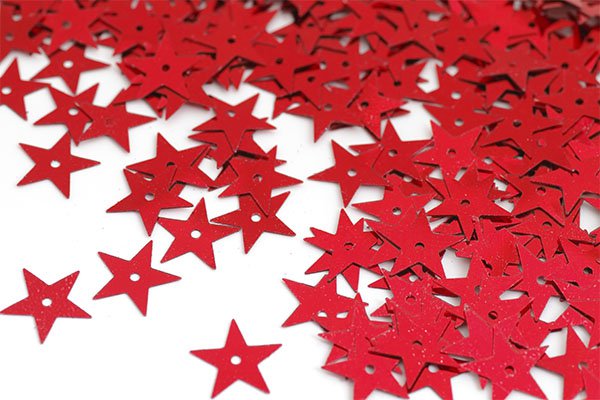 Пайетки "Звёздочки", цвет красный, 50 грамм