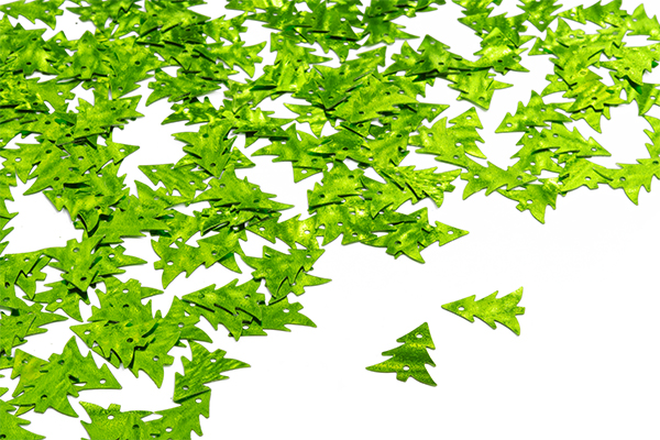 Пайетки "Ёлочки", цвет зелёный, 50 грамм