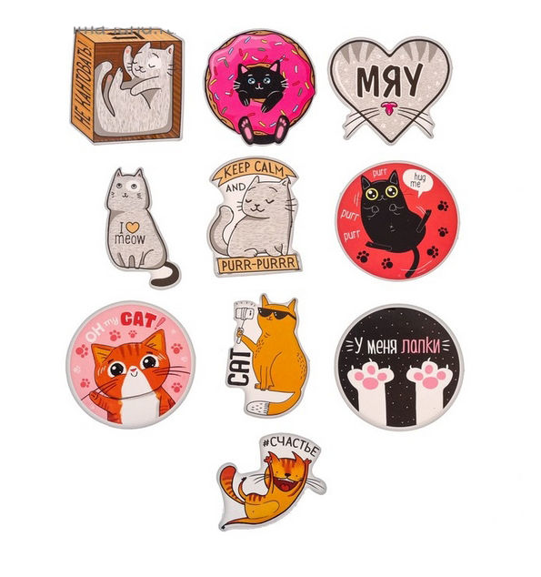 Набор вырубных стикеров АртУзор «Котики»