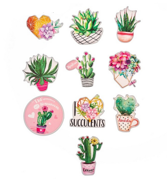 Набор вырубных стикеров АртУзор «Суккуленты»