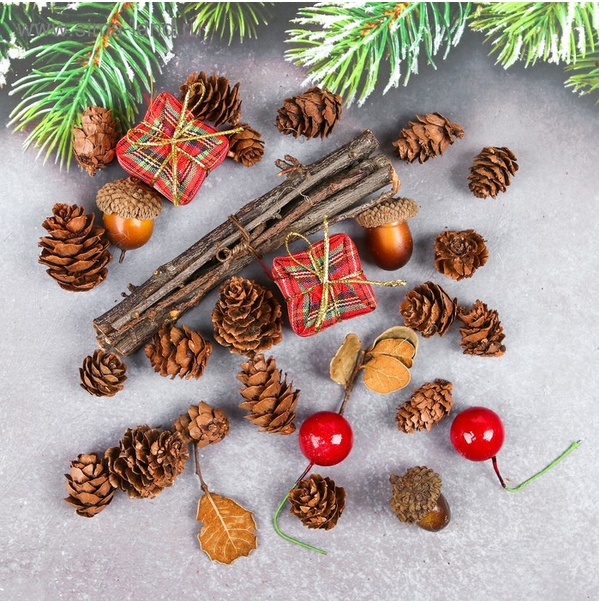 Набор природного декора "Волшебная полянка" с подарками