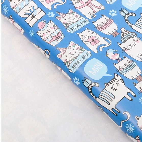 Бумага упаковочная глянцевая "Весёлые коты"