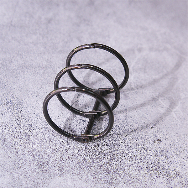 Кольца разьёмные 3,5 см НА ПЛАНКЕ, цвет чёрный