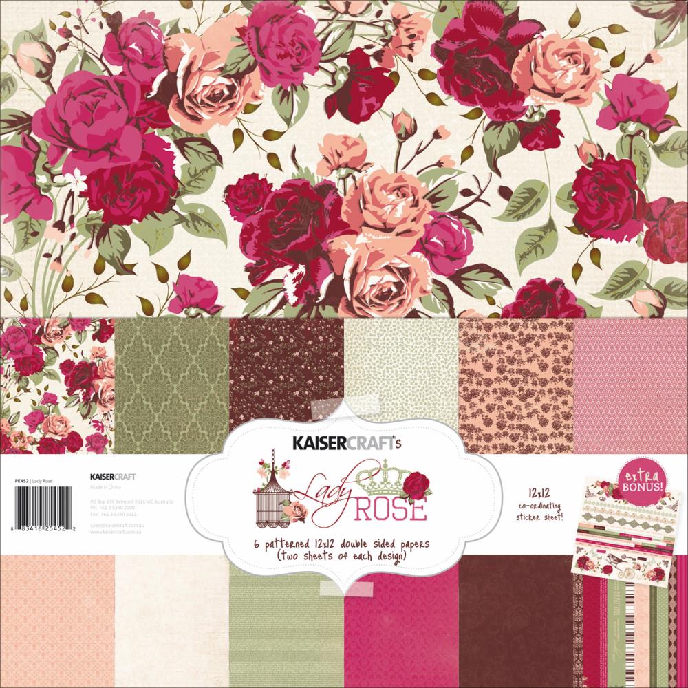 Набор бумаги 30 х 30 см Kaisercraft "Lady Rose"