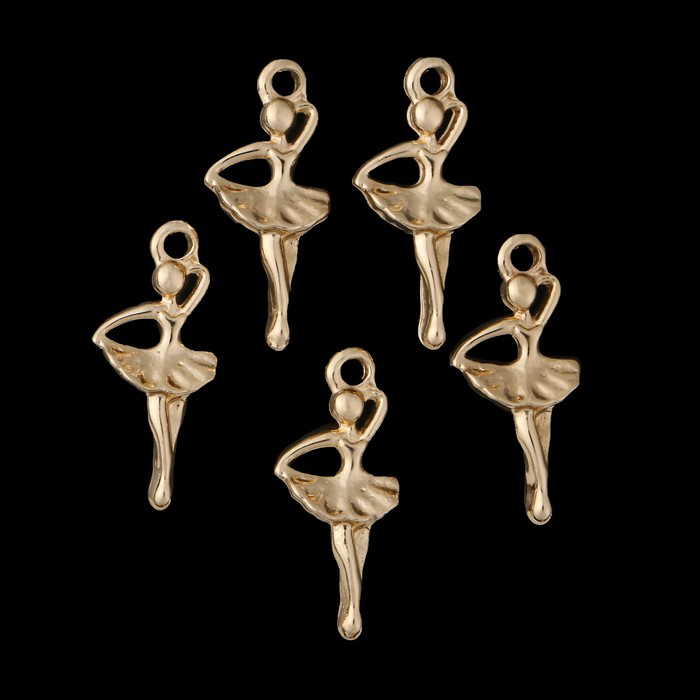 Подвеска металлическая "Балерина". Цвет золотой (763)